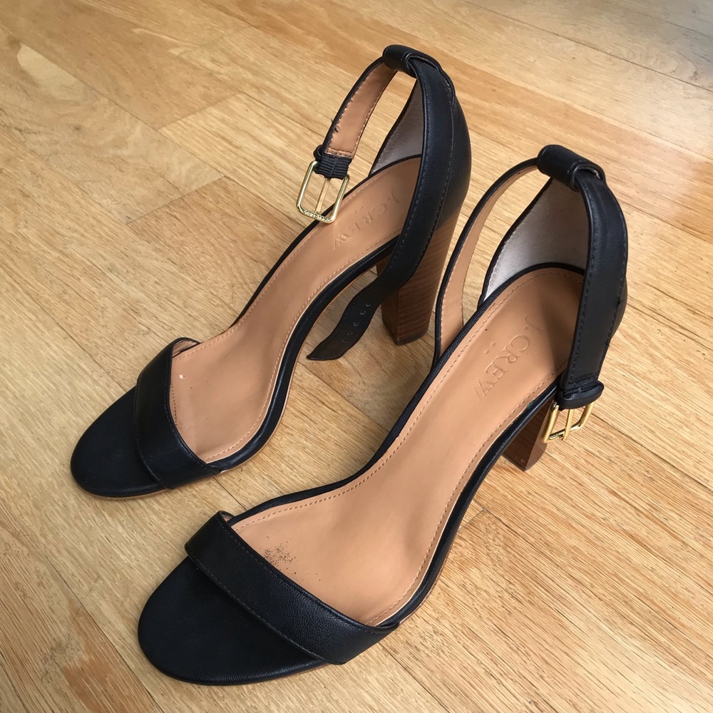 JCrew Black Ankle strap Heel Sandals